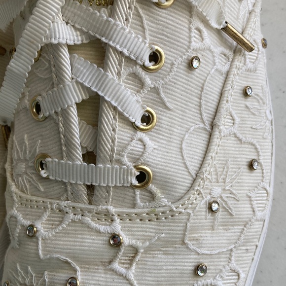 Keds x kate spade Cream Lace & Rhinestone Sneakers NWOT - Picture 3 of 8